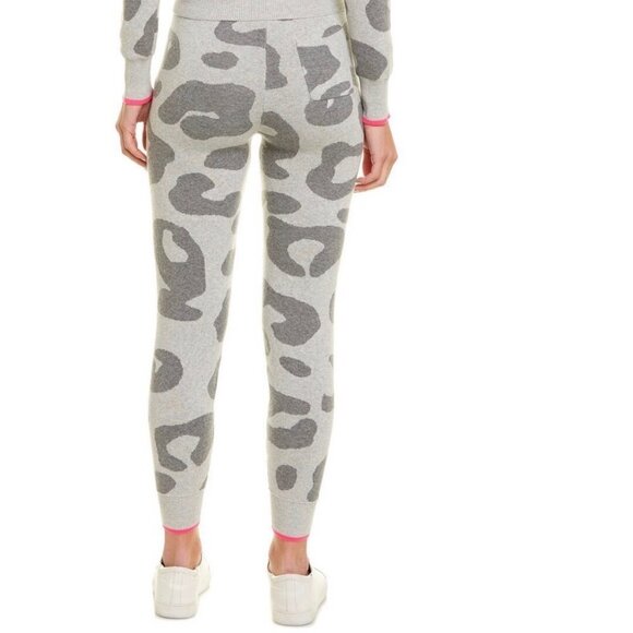 Scott & Scott London Leopard Silk Blend Gray Pink Jogger Knit Sweatpant Medium - Picture 2 of 7